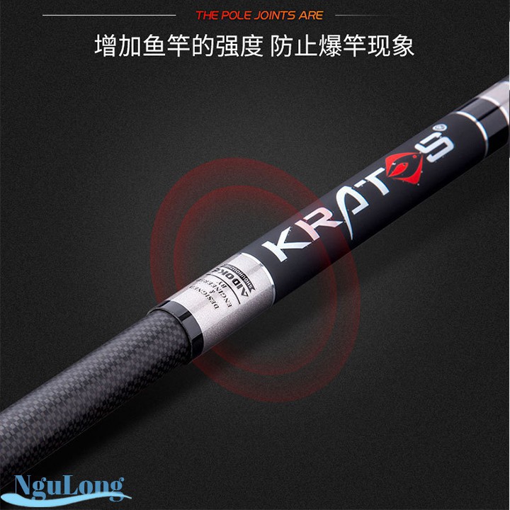 Cần câu cá ❤️FREE SHIP❤️ Cần câu tay carbon KRATOS AIDOKE ,đảm bảo rẻ nhất