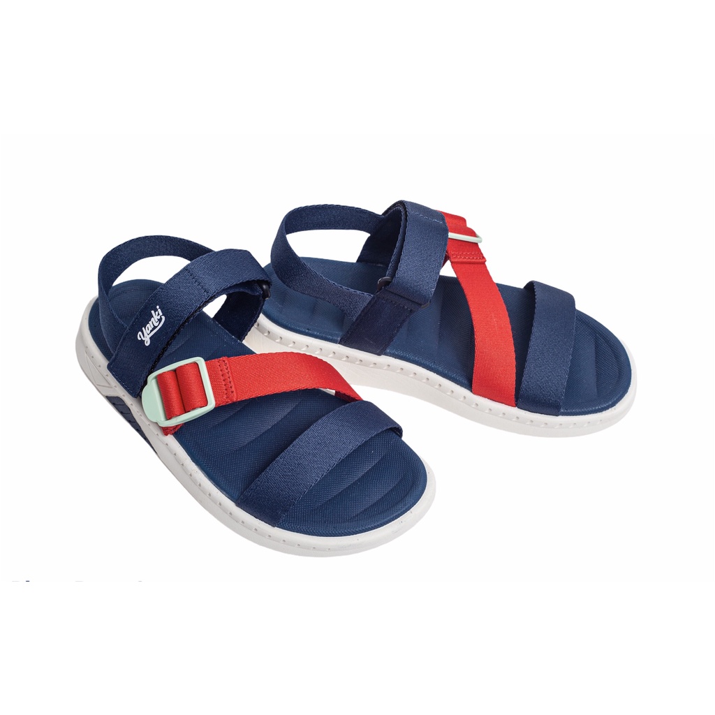 Giày Sandal Nam Thể Thao Quai Dù Unisex YANKI Quai Chéo Sport YK202 - Xanh Đỏ