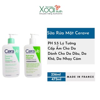 Sữa rửa mặt Cerave da dầu & Da Khô bản Mỹ (Pháp)