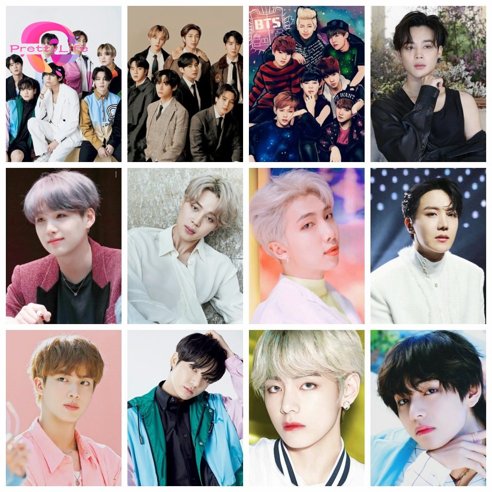 Bộ Tranh Đính Đá 5d Họa Tiết Nhóm Nhạc BTS Độc Đáo diy Dùng Trang Trí