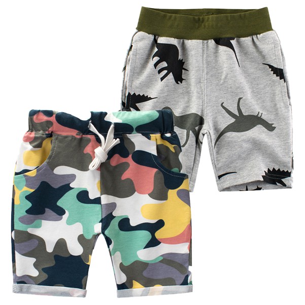 Quần Short Cotton Lưng Vừa In Họa Tiết Khủng Long Thời Trang Mùa Hè Cho Bé Trai