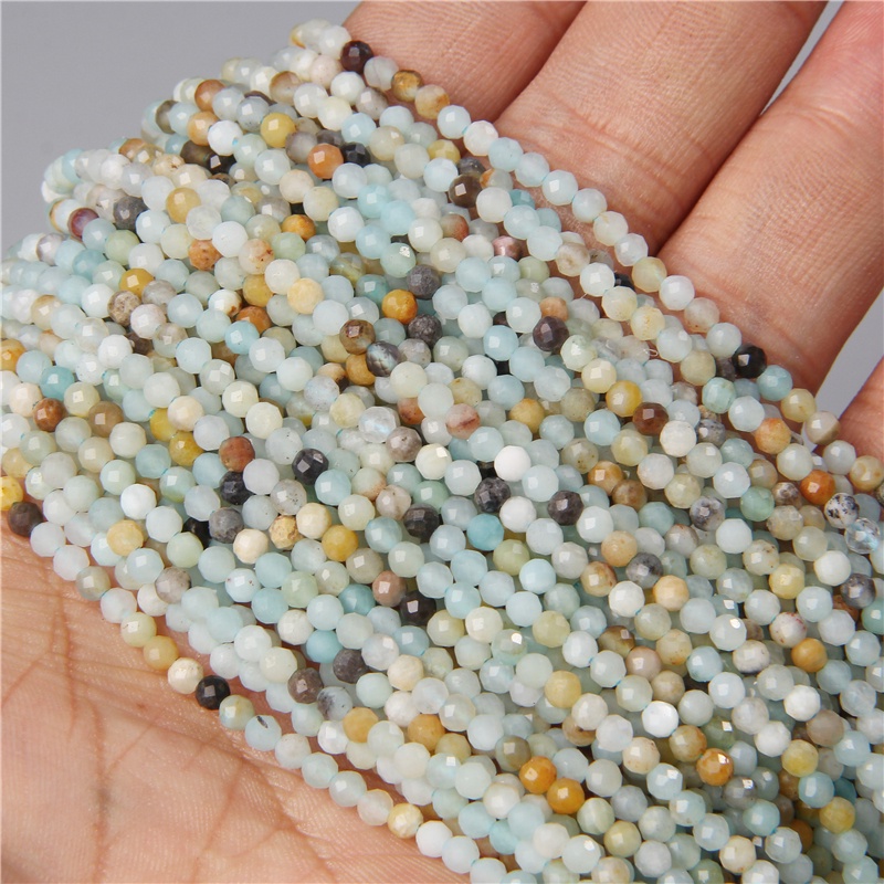 Xanh Tự Nhiên 2 3 4 MM Màu Xanh Tự Nhiên Amazonite Jaspers Hạt Đá Rời Miếng Đệm Hạt Cho Tự Làm Trang Sức Làm Đính Hạt Phụ Kiện