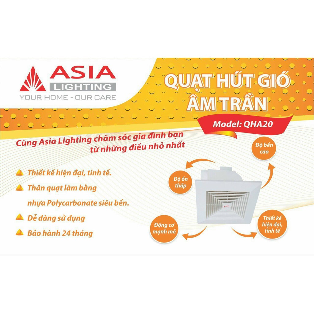 (Chính hãng) Quạt thông gió âm trần hút ngang ASIA VN