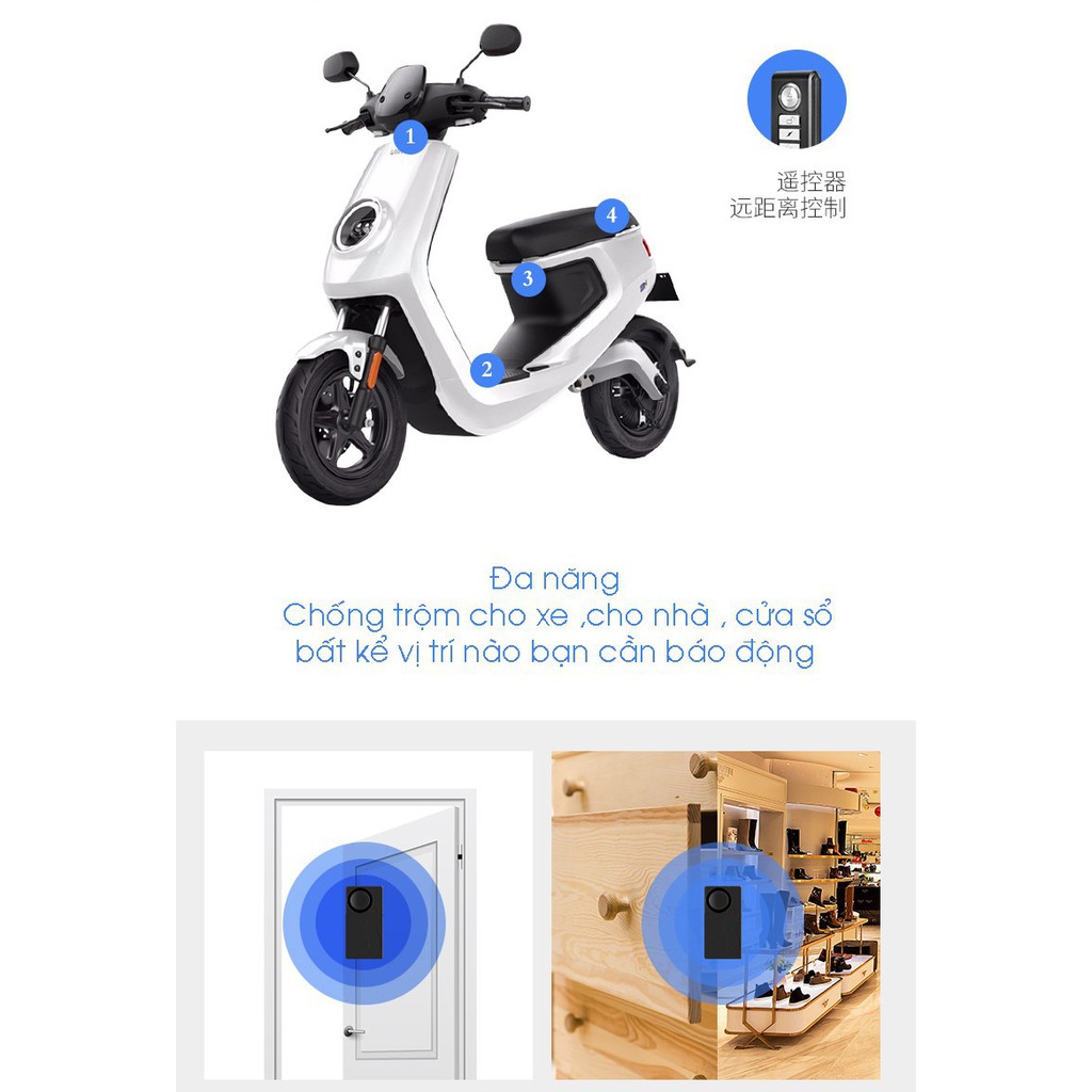 Báo động khi rung có REMOTE - Thiết bị báo rung chống trộm - Alarm Variation