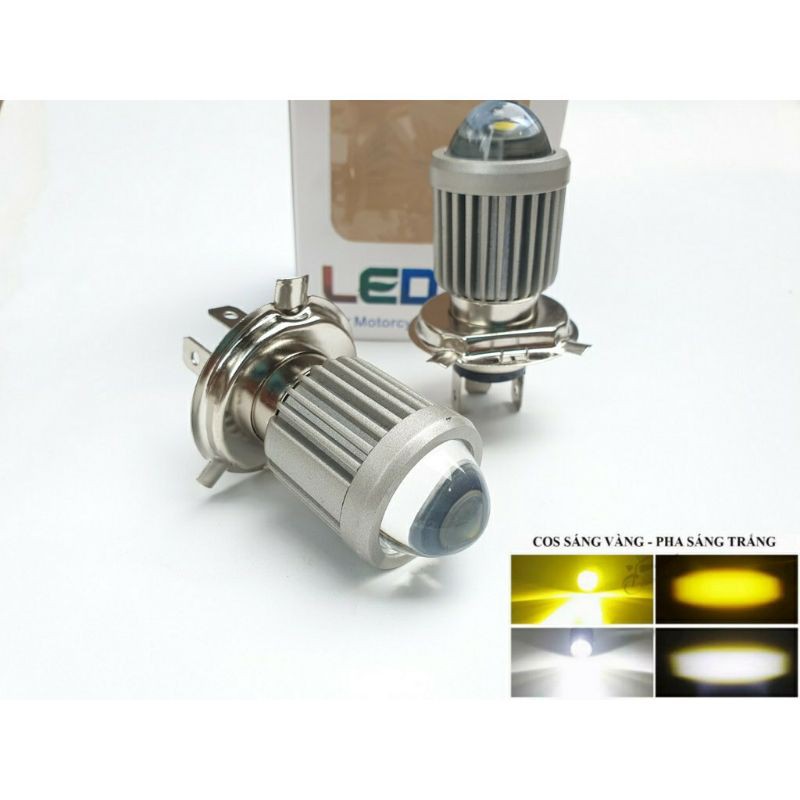 Bóng Led H4, cos vàng pha trắng dành cho tất cả các dòng xe wave, wave 100, 110, rsx, exciter, winner, Sirius | BigBuy360 - bigbuy360.vn