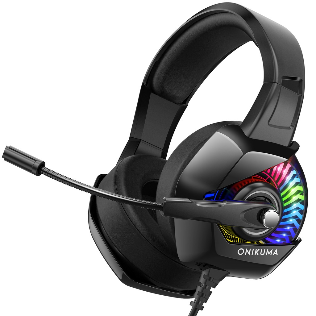 Tai nghe chơi game âm thanh nổi gắn trên đầu ONIKUMA K6 với micrô và đèn RGB