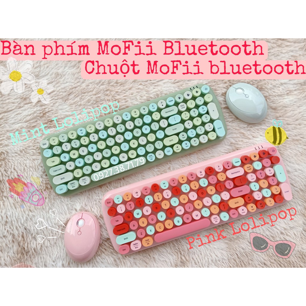 (CÓ SẴN) Bàn phím không dây MOFII CANDY Bluetooth  - Kết nối Bluetooth và ghi nhớ được 3 thiết bị cùng lúc