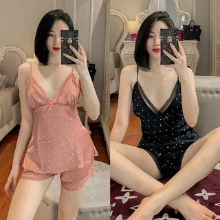 [Ảnh shop chụp]Bộ lụa bi 2 dây cao cấp lụa mướt xịn