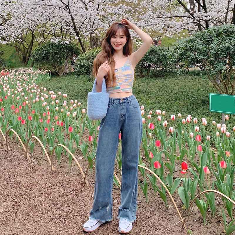 Porozi Áo hai dây croptop kiểu áo ống màu sắc thời trang phong cách Hàn Quốc cho nữ