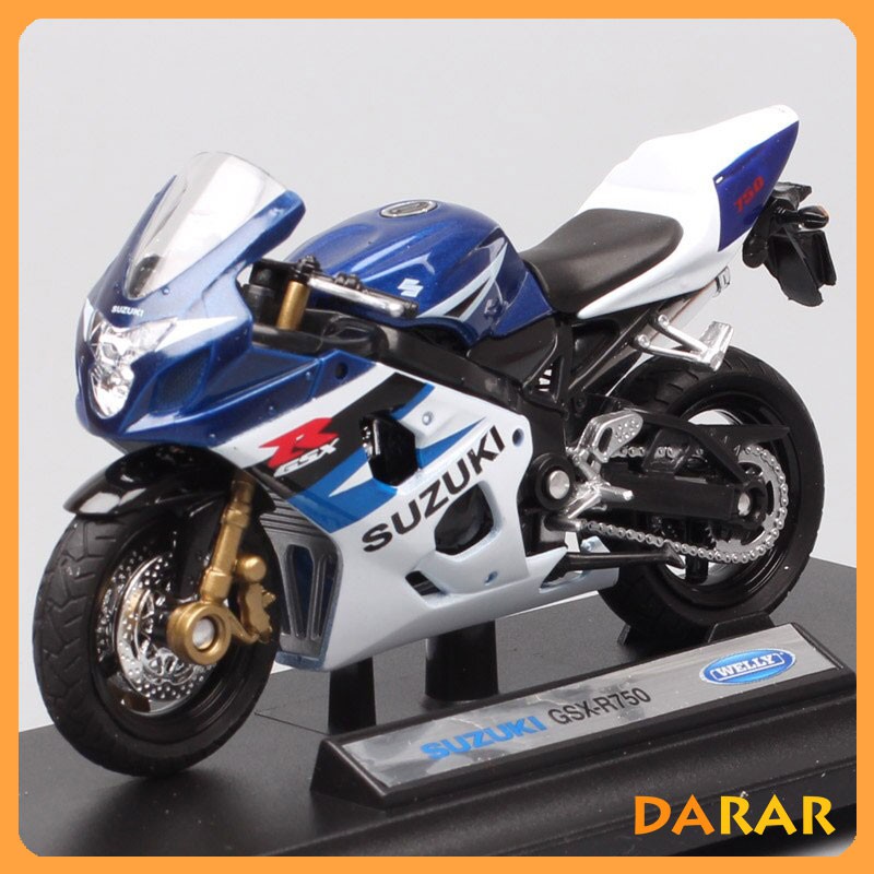 XE MÔ HÌNH - MOTO Siêu xe SUZUKI GSX R750 - WELLY tỷ lệ 1:18