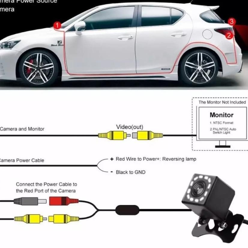 Camera Lùi Xe Hơi Có Đèn LED CCD QM-01 | BigBuy360 - bigbuy360.vn