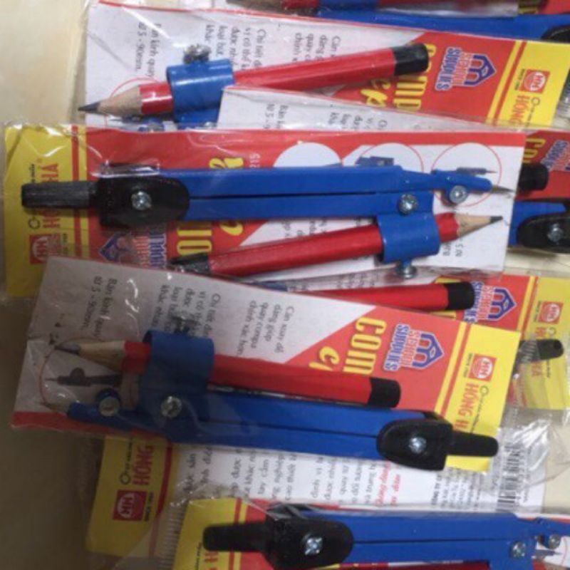 Com pa hồng hà ( dùng bút chì gỗ )