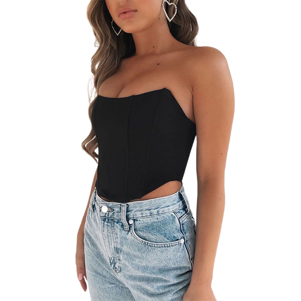 Áo Croptop Trễ Vai Dáng Ôm Gợi Cảm Cho Nữ