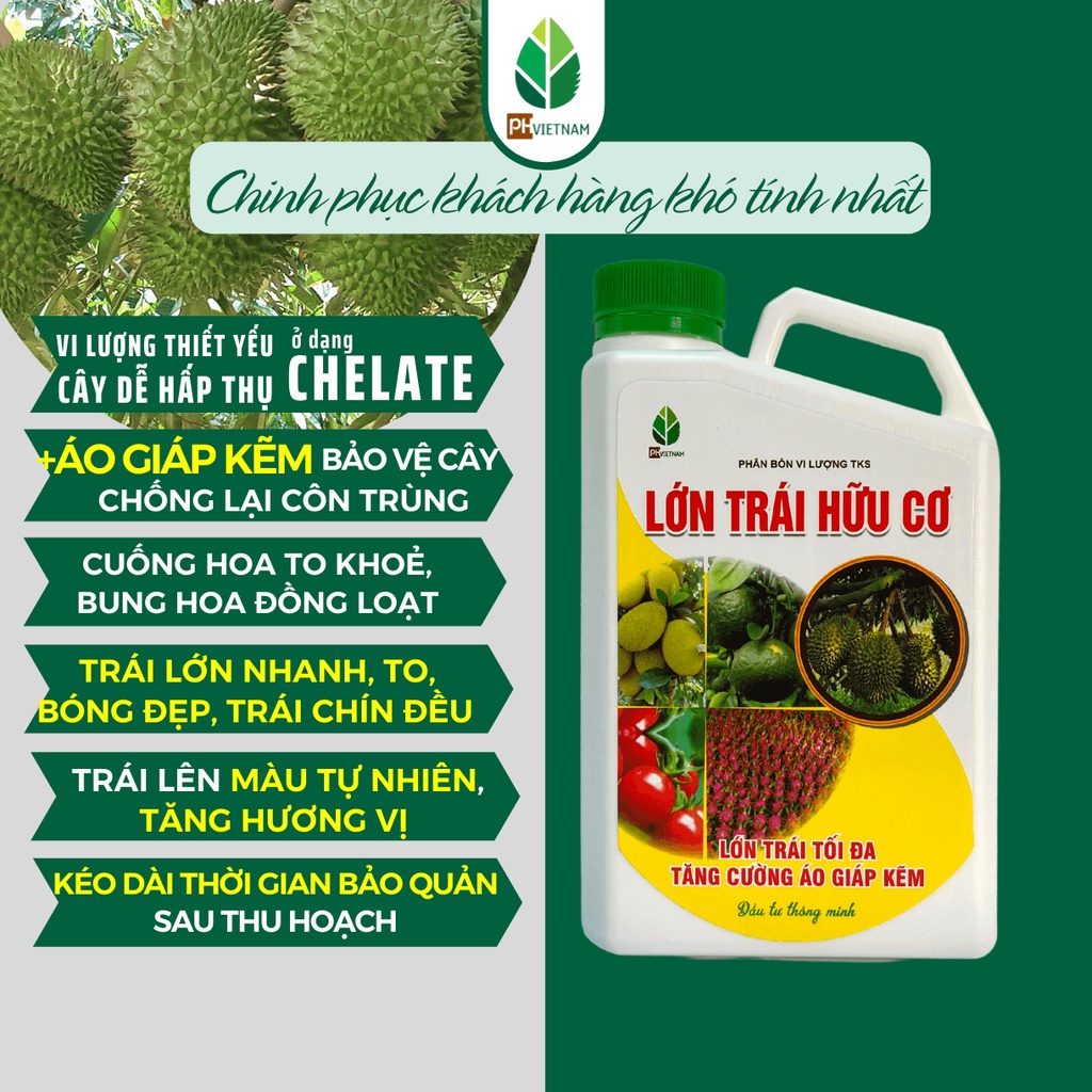 Phân Bón Lớn Trái Hữu Cơ - Trái Lớn Nhanh - Bông To Dài - Trái To Bóng - PH Việt Nam