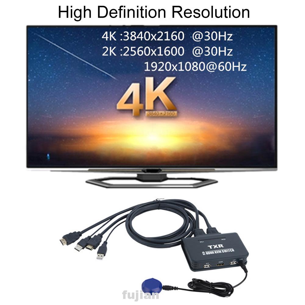 2 Port Accessories Dual Monitor With Cables For Computer KVM Switch | BigBuy360 - bigbuy360.vn