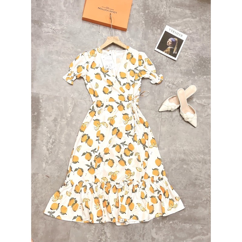 VNU143 - VÁY LEMON DRESS CỔ TIM CHÂN BÈO