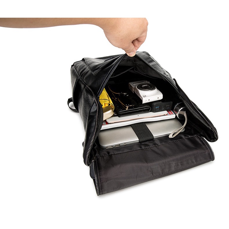 Balo da nam phong cách Hàn Quốc E9367 Ba lô da mềm