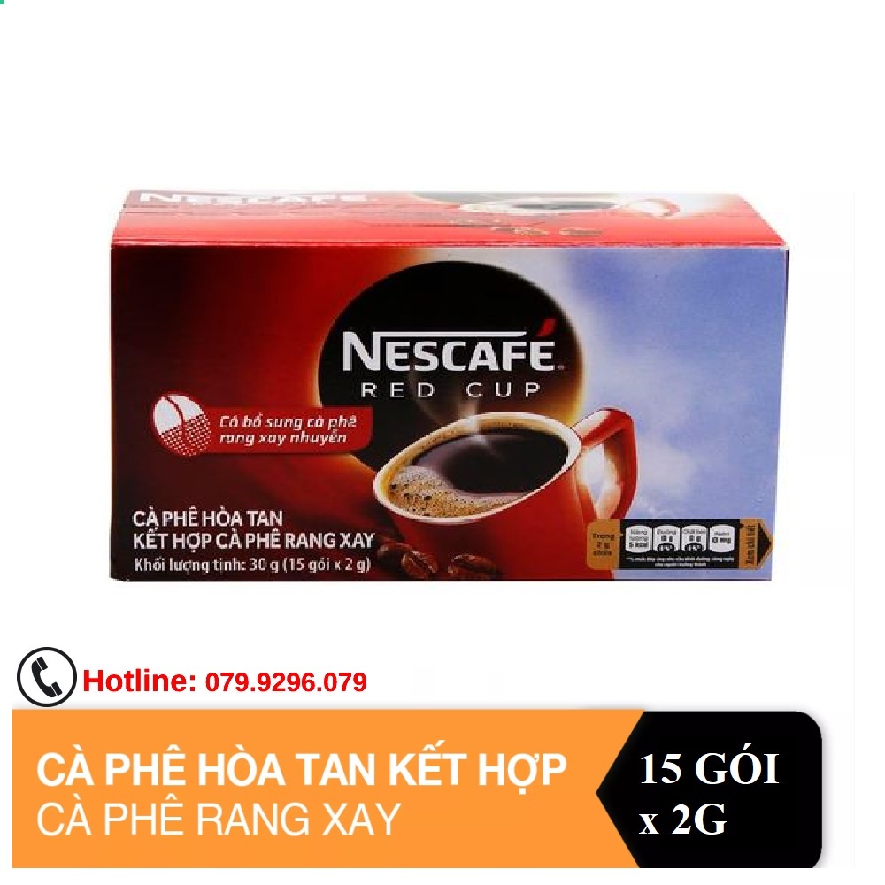 [SenXanh Emart] Cà Phê hòa tan kết hợp cà phê rang xay Nescafe Red cup 15 gói x 2g