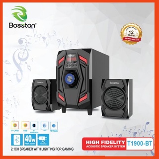 Loa máy vi tính để bàn 2,1 bosston t1900-bt mẫu mới nghe nhạc, chơi game âm thanh hay