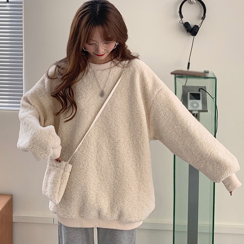 Korean version of lamb wool sweater women autumn and winter loose thick wool coat | BigBuy360 - bigbuy360.vn