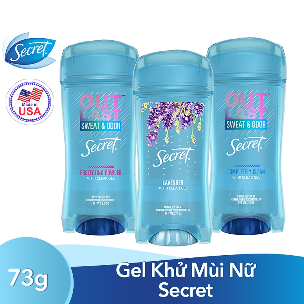 Lăn khử mùi nữ Secret Clear Gel 73g Lavender I Protecting Powder I Completely clean | BigBuy360 - bigbuy360.vn