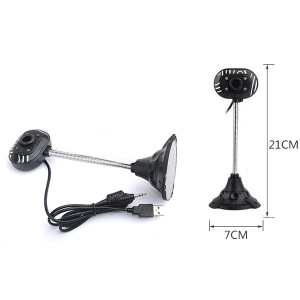 🍀(Bảo hành 06 tháng)Webcam Chân Cao có mic dùng cho máy tính có tích hợp mic và đèn Led trợ sáng -Webcam máy tính để bàn