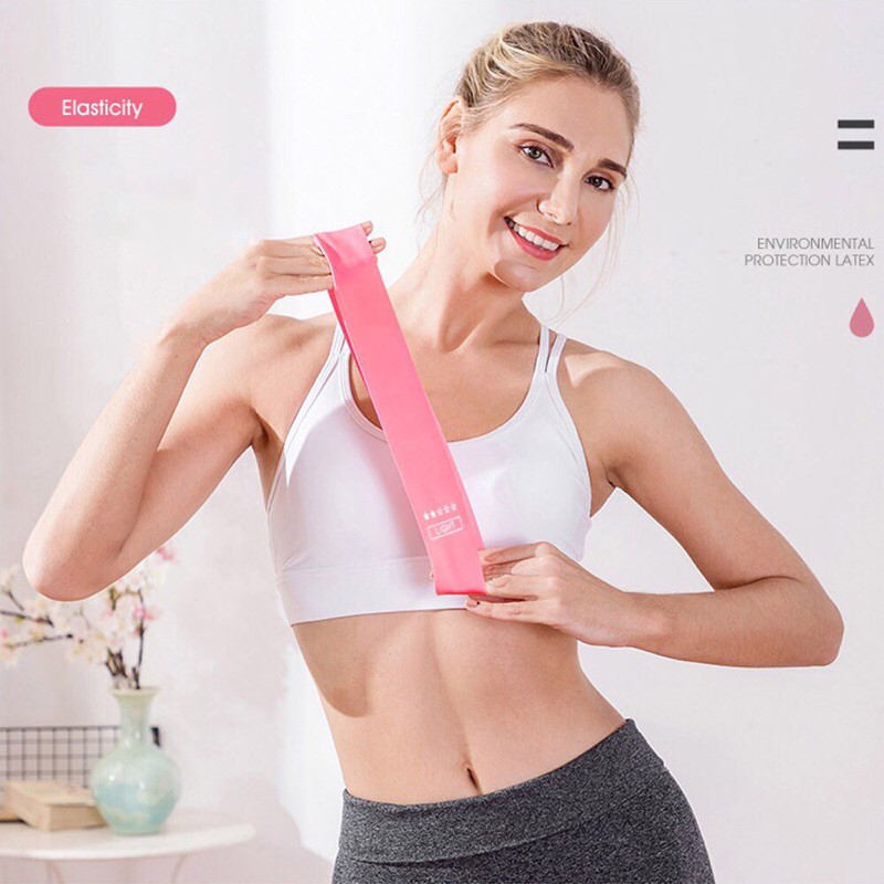 Dây kháng lực.bộ 6 dây mini band cao su tập gym tập chân tập mông aolike