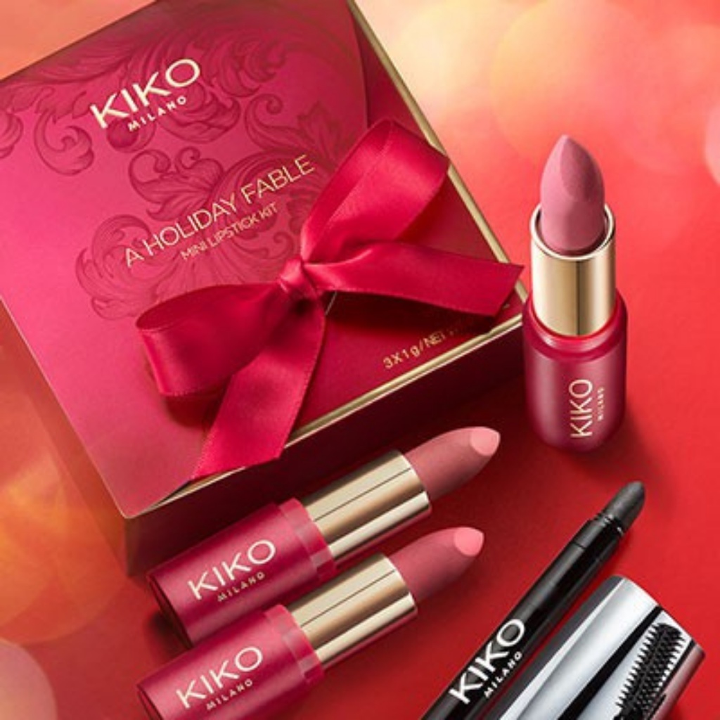 Set 3 cây son lì mini siêu mịn Kiko A Holiday Fable Mini Lipstick Kit