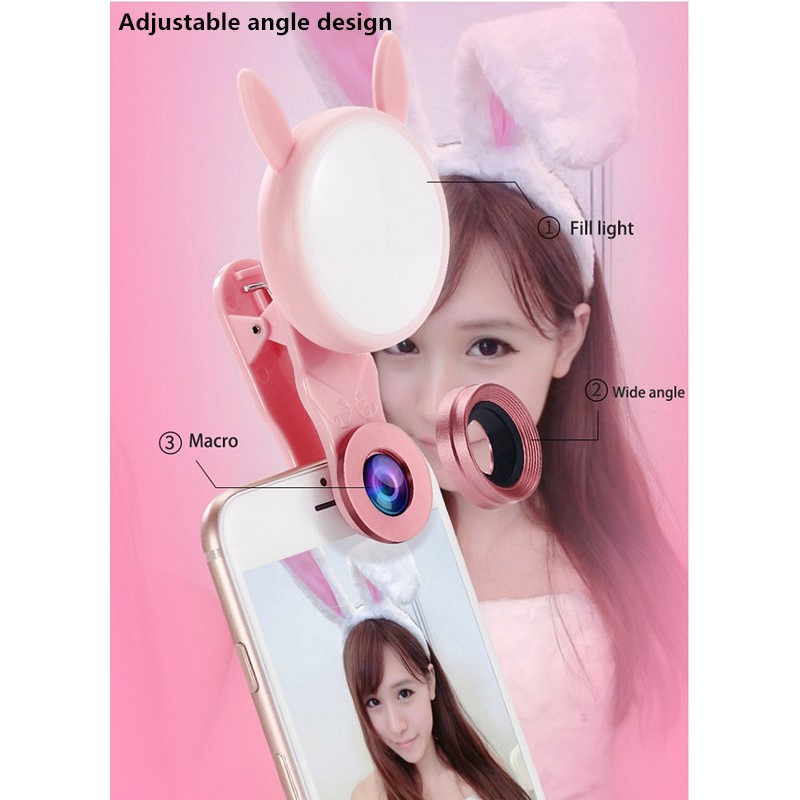 ZZMA Clip Selfie Light LED Selfie Flash Light Vẻ đẹp ống kính macro góc rộng