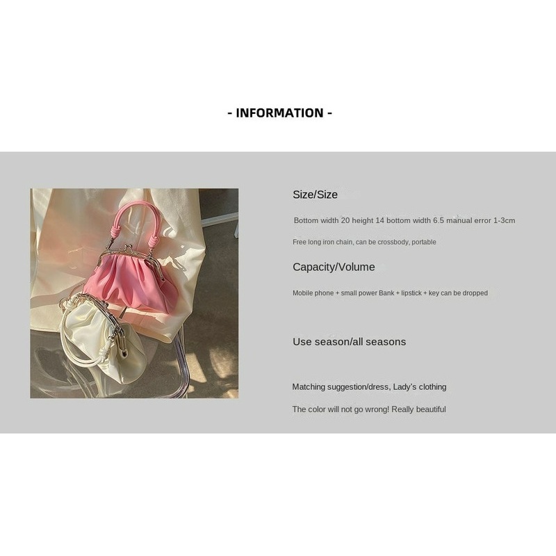 Túi Xách Đeo Chéo Dạng Gập Phối Dây Xích Dễ Thương Thời Trang Mùa Hè Cho Nữ