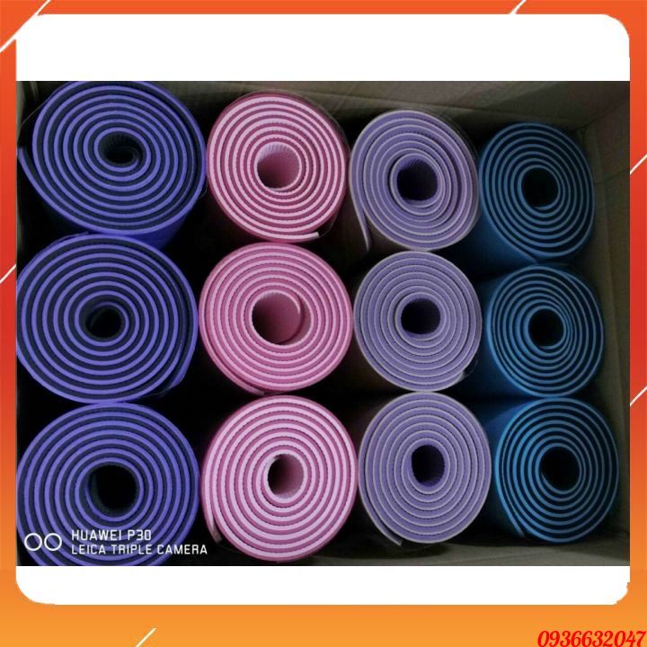 Thảm tập Yoga , thảm tập gym định tuyến chống trượt  2 lớp⚡FREESHIP EXRA⚡ Thảm yoga 2 lớp Eco Friendly 6mm