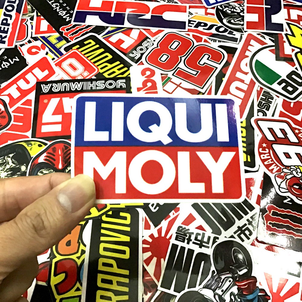 Tem Logo Xe Máy - Team Liqui Moly Ohlins AGV Monster Chống Thấm Nước Kích Thước Khổ A4