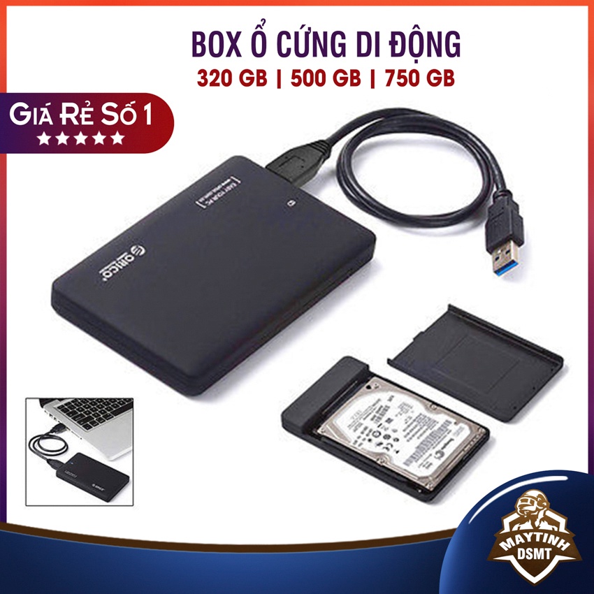 Box ổ cứng di động dung lượng 500 GB, 320 GB, 1 TB chuẩn USB 3.0 tốc độ cao, băng thông kết nối lên tới 5 Gbps
