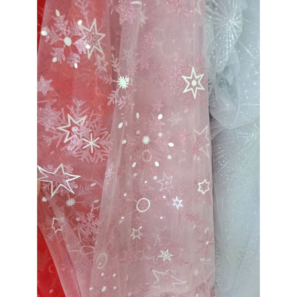 Vải lưới in hình chòm sao ,đính trăng sao chiêm tinh lấp lánh .Siêu xinh chụp nail, may váy đầm, chụp ảnh sản phẩm