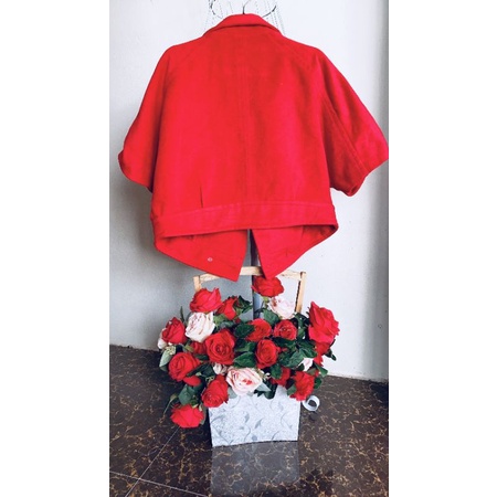 Áo khoác dạ ép croptop