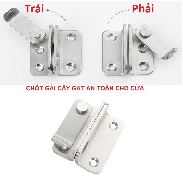 Chốt Khóa Cài Cửa Có Lỗ Cài, Chốt Cửa Khóa Gài Cây Gạt, An Toàn Cao Cấp Tiện Dụng