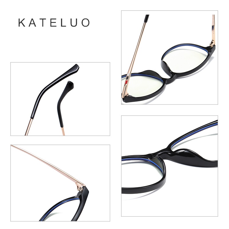 Mắt kính KATELUO 6911 TR90 gọng tròn chống ánh sáng xanh khi sử dụng máy tính