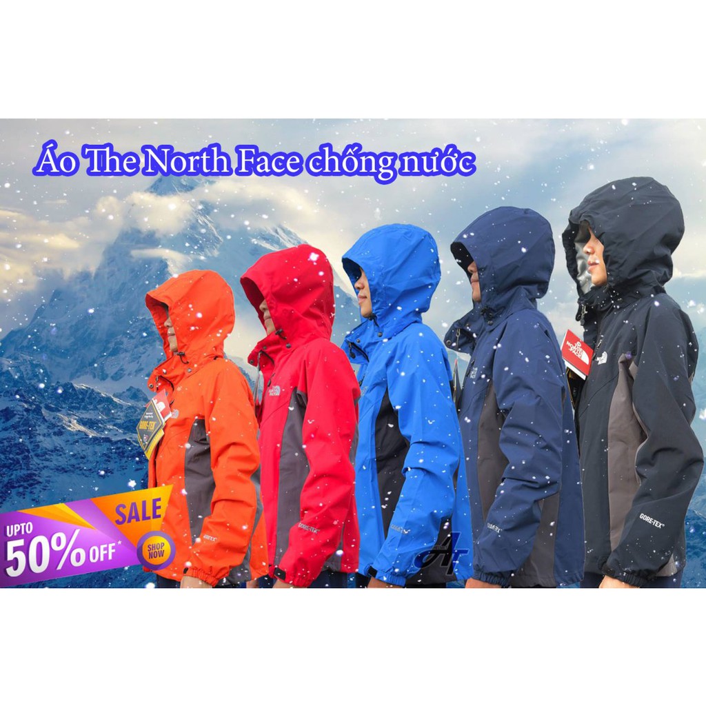 Áo Khoác Gió The North Face 2 Lớp, Hàng Chính Hãng, Chống Nước, Mũ Tháo Rời, Khóa Thoát Khí, Khóa Phát Quang