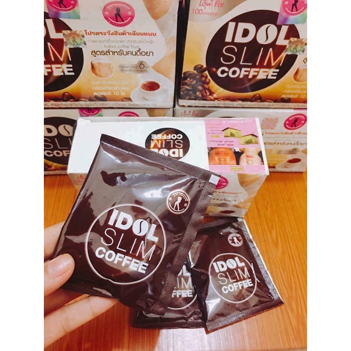 Cafe Cà Phê Giảm Cân Idol Slim Coffee 15g x 10 gói - Nhập Khẩu Thái Lan