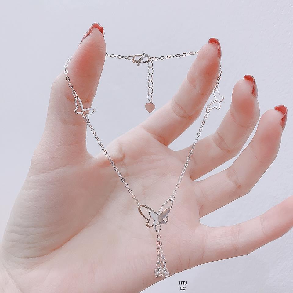 Lắc chân nữ hình bướm xinh xắn chuẩn bạc ta cao cấp - Kho sỉ bạc Nhất Linh