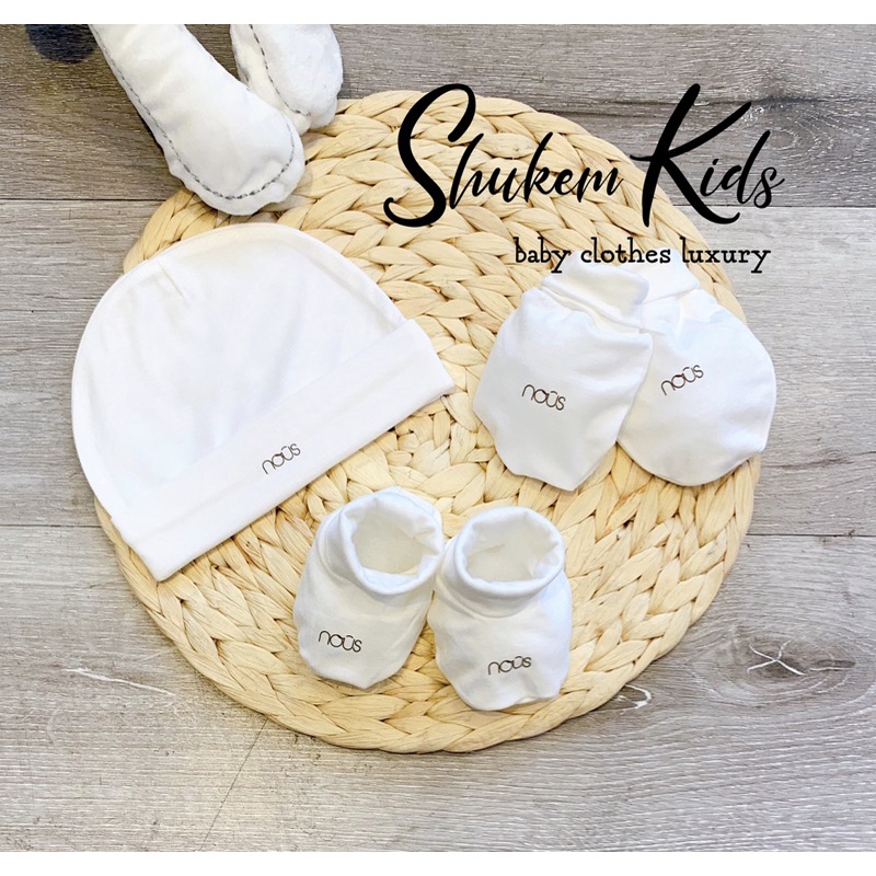 Phụ kiện sơ sinh Nous bao tay chân mũ newborn peptit