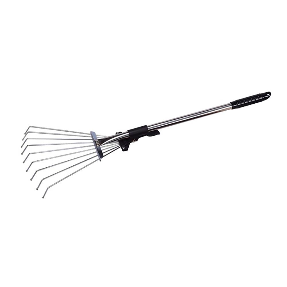 Scalable Garden Rake Extendable Leaves Rake with Flexible Teeth Rod for Garden Backyard Lawn Farm Street 9 Teeth burang