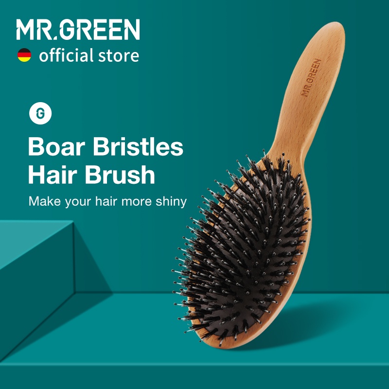 MR.GREEN Lược chải tóc massage lông mềm mịn tự nhiên có túi khí