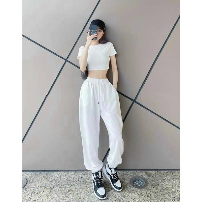 HCM️⚡Bộ Quần Áo Nữ Áo Crop Top Quần Ống Suông,  Set Áo Crop Top, Quần Ống Suông