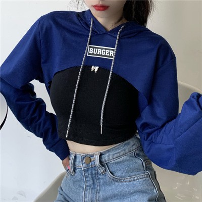 Áo hoodie lửng tay dài phong cách Hàn Quốc thời trang cho nữ | BigBuy360 - bigbuy360.vn