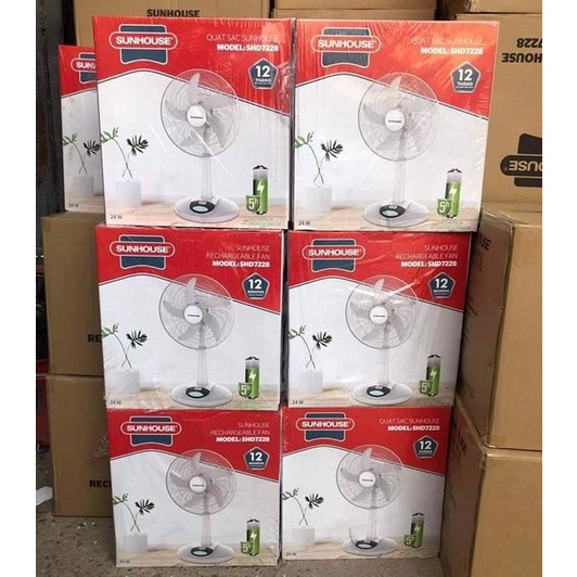 Quạt tích điện SUNHOUSE SHD7228, sử dụng tới 16h, tiết kiệm điện, 9 tốc độ gió, bh 1 đổi 1