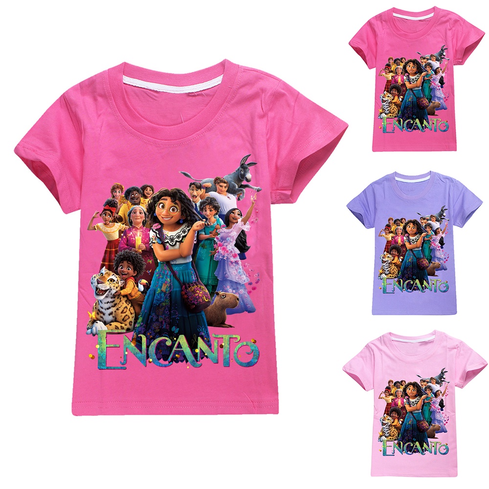 Áo Thun Tay Ngắn Họa Tiết Encanto Dễ Thương Cho Bé Gái