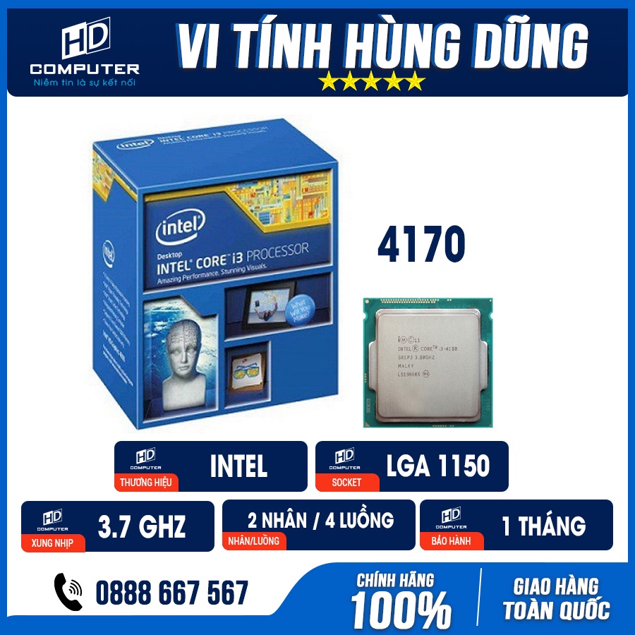 CPU sk 1150, cpu i3 4130, i3 4150, i3 4160, i3 4170, chíp máy tính chạy được trên main h81, b85, h97, z97