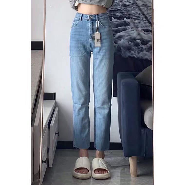 Quần jean nữ baggy demin bò lai tua form rộng cạp lưng cao ống rộng phong cách Hàn Quốc 415 QJ5 Kozoda | BigBuy360 - bigbuy360.vn