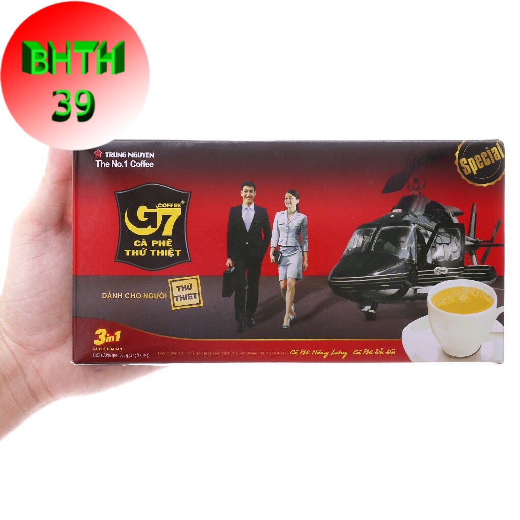 (có tem xác thực) Cafe trung nguyên - cà phê G7 hộp 21 gói x 16g